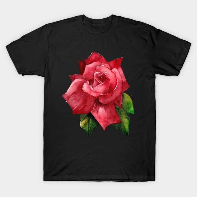 Red Rose T-Shirt by artofsuff